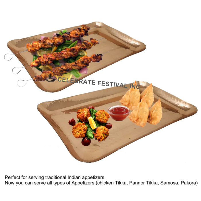 Pure Full Copper Rectangular/Square Shape Platter