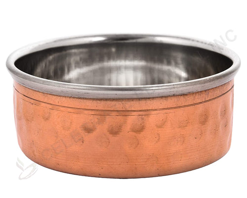 Copper Stainless Steel Hammered Katori Bowl with Shiny Finish – 3 oz Capacity
