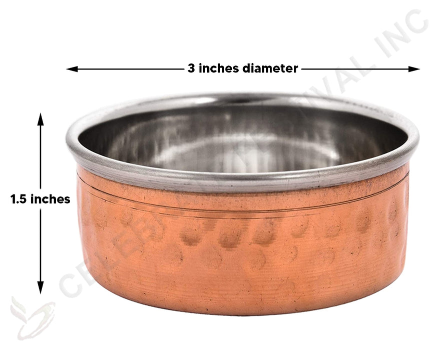 Copper/Steel Katori (Bowl) 3.5. Oz Capacity & 3" Diameter