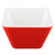 Vollrath V2220040 5 oz. Red / White Extra-Small Square Melamine Bowl