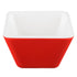 Vollrath V2220040 5 oz. Red / White Extra-Small Square Melamine Bowl