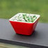 Vollrath V2220040 5 oz. Red / White Extra-Small Square Melamine Bowl