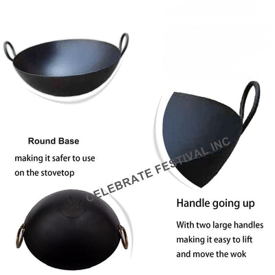 Heavy Duty Iron Kadai Wok – | 9 Gallon | Ideal for Restaurants & Commercial Kitchens