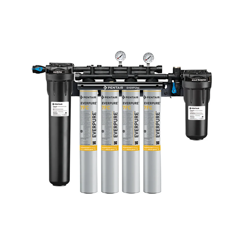 Everpure EV9329-74 High Flow CSR Quad-7FC Commercial Water Filtration System, 10 GPM