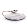 Stainless Steel Copper Flat Chip & Dip Platter - 8 oz, Elegant Serving Dish for Snacks and Dips