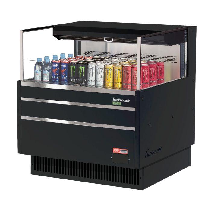 Turbo Air TOM-36L-UF-W(B)-1S-N Horizontal Open Display Merchandiser, 4.6 cu. ft.