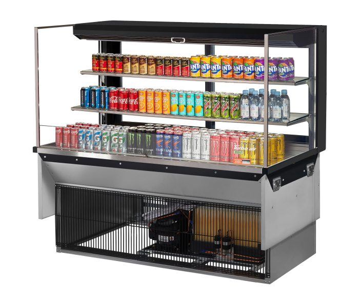 Turbo Air TOM-60L-UFD-W(B)-3SI-N Drop-In Horizontal Open Display Case, 19.3 cu. ft.