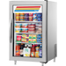 True GDM-07-S-HC~FGD01 countertop stainless steel swing door refrigerator with framed glass door
