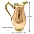 Mughlai Surahi style copper pitcher with handcrafted brass details and ice catcher.