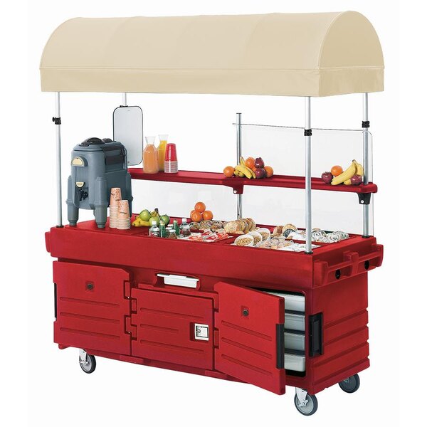 Cambro Kiosk Six Panel Serving Cart with Canopy for Commercial Foodservice