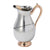 Hammered Stainless Steel Water Pitcher (Jug) with Copper Handle & Ice Catcher – Elegant, Durable Drinkware