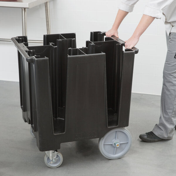 Cambro Commercial Versa Dish Caddy with Self-Leveling Platform and Swivel Casters for Plate Storage & Transport