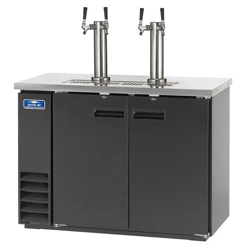 Arctic Air ADD48R-2 48" Double Tap Kegerator Beer Dispenser – 2 Tower Commercial Draft Beer Cooler (2 Half Keg Capacity)