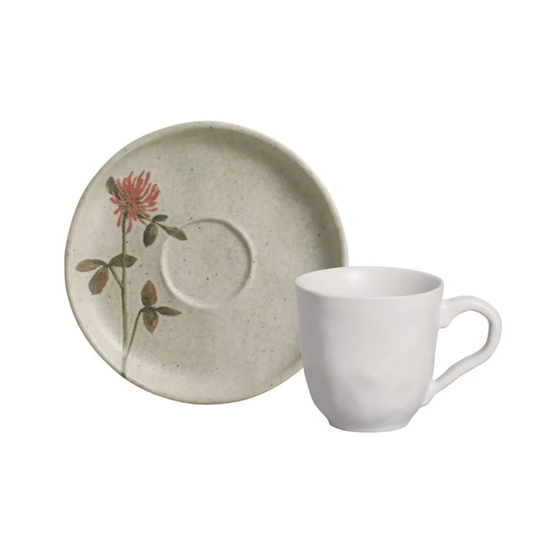 Porto Brasil Bio Coffee Cup With Saucer Stoneware Campestre ( Case of 12)