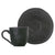 Porto Brasil Coffee Cup With Saucer Stoneware Matte Black ( Case of 12)