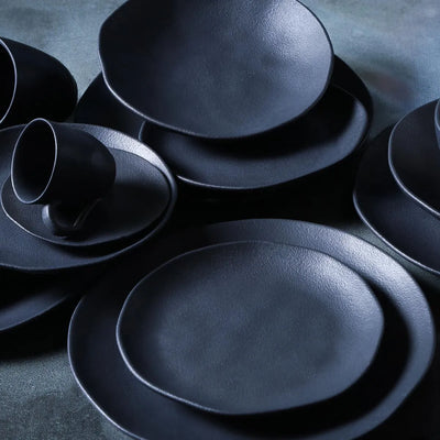 Porto Brasil Coffee Cup With Saucer Stoneware Matte Black ( Case of 12)