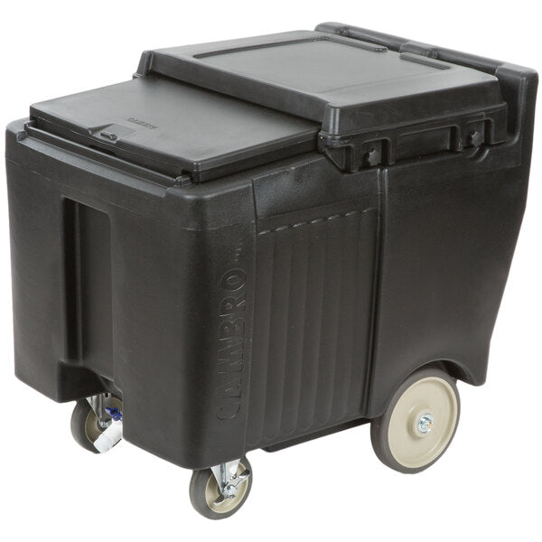 Cambro Ice Caddy 125 lb with Large Wheels and Swivel Casters for Commercial Ice Transport