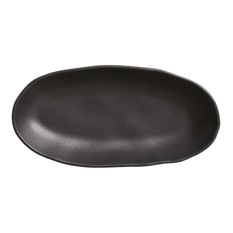 Porto Brasil Organic Deep Oval Platter 21.97" Stoneware Matte Black ( Case of 12)
