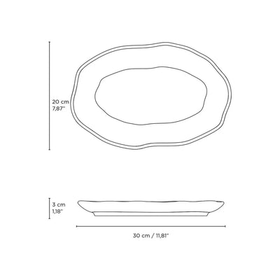 Porto Brasil Bio Shallow Oval Platter 11.81 in. Stoneware Pistache ( Case of 12)