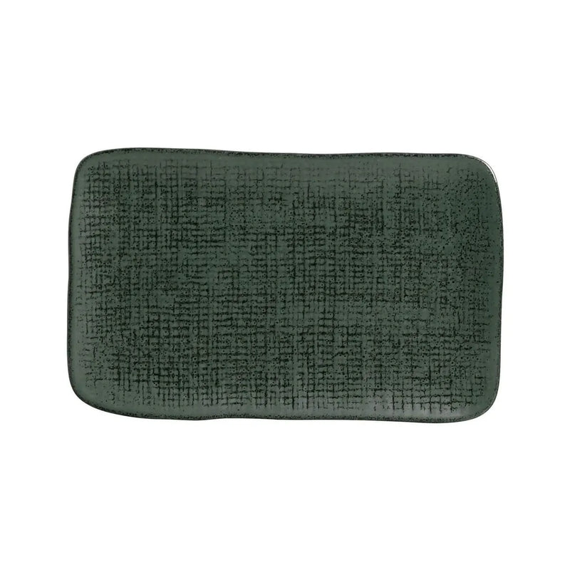 Porto Brasil Juta Rectangular Platter Stoneware Greenery ( Case of 12)