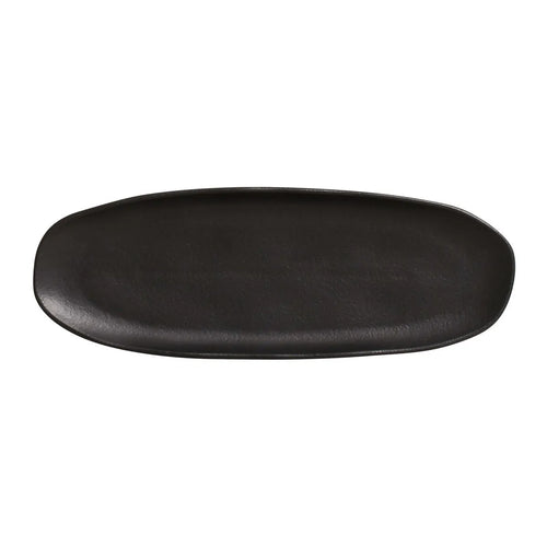 Porto Brasil Shallow Oval Platter Stoneware Matte Black ( Case of 12)