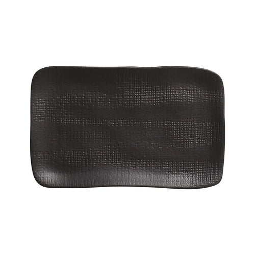 Porto Brasil Juta Rectangular Platter Stoneware Matte Black ( Case of 12)