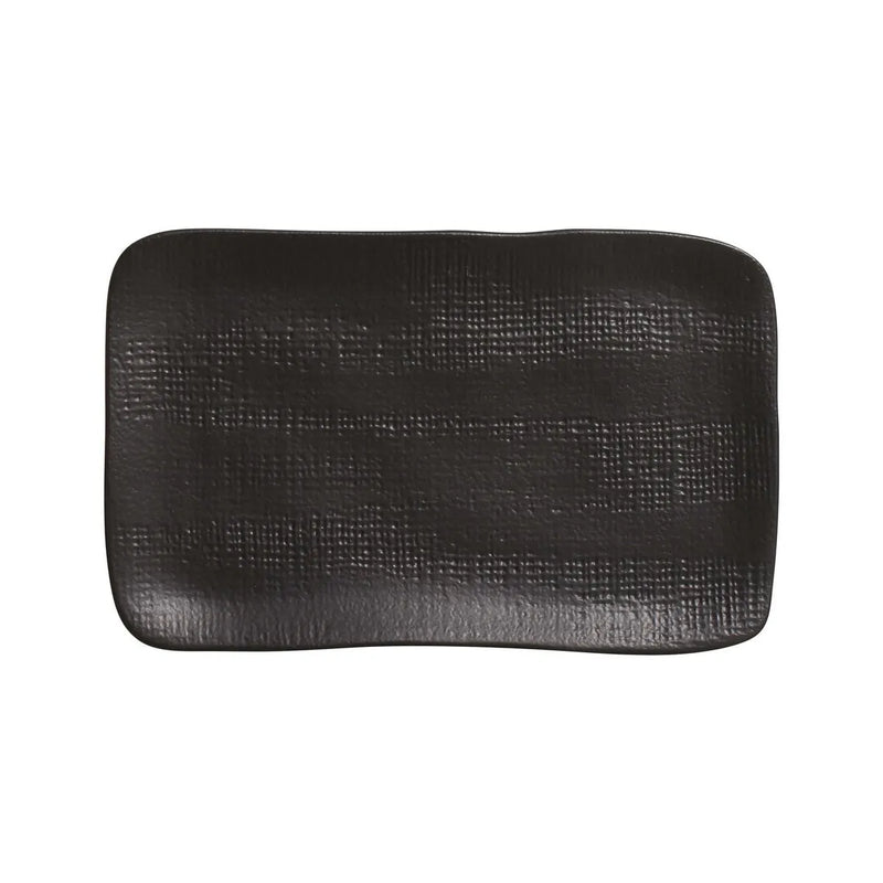 Porto Brasil Juta Rectangular Platter Stoneware Matte Black ( Case of 12)