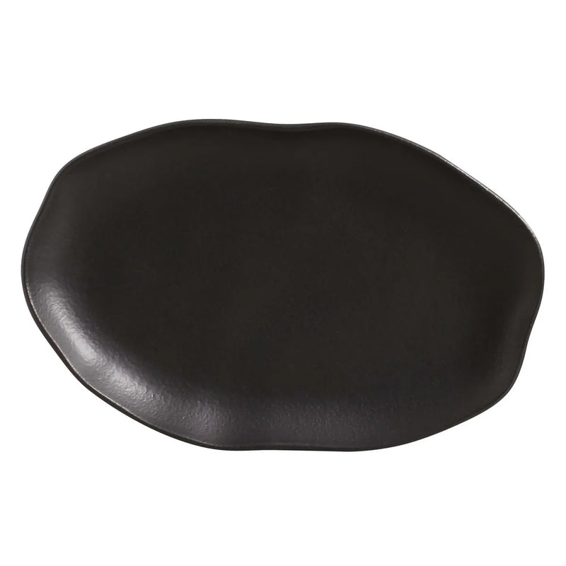 Porto Brasil Bio Shallow Oval Platter 11.81 in. Stoneware Matte Black ( Case of 12)