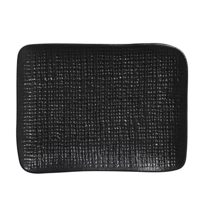 Porto Brasil Juta Rectangular Platter Stoneware Matte Black ( Case of 12)