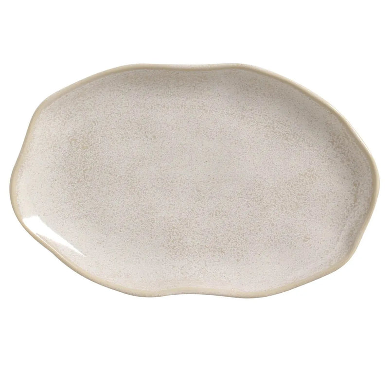 Porto Brasil Bio Shallow Oval Platter 11.81 in. Stoneware Latte ( Case of 12)