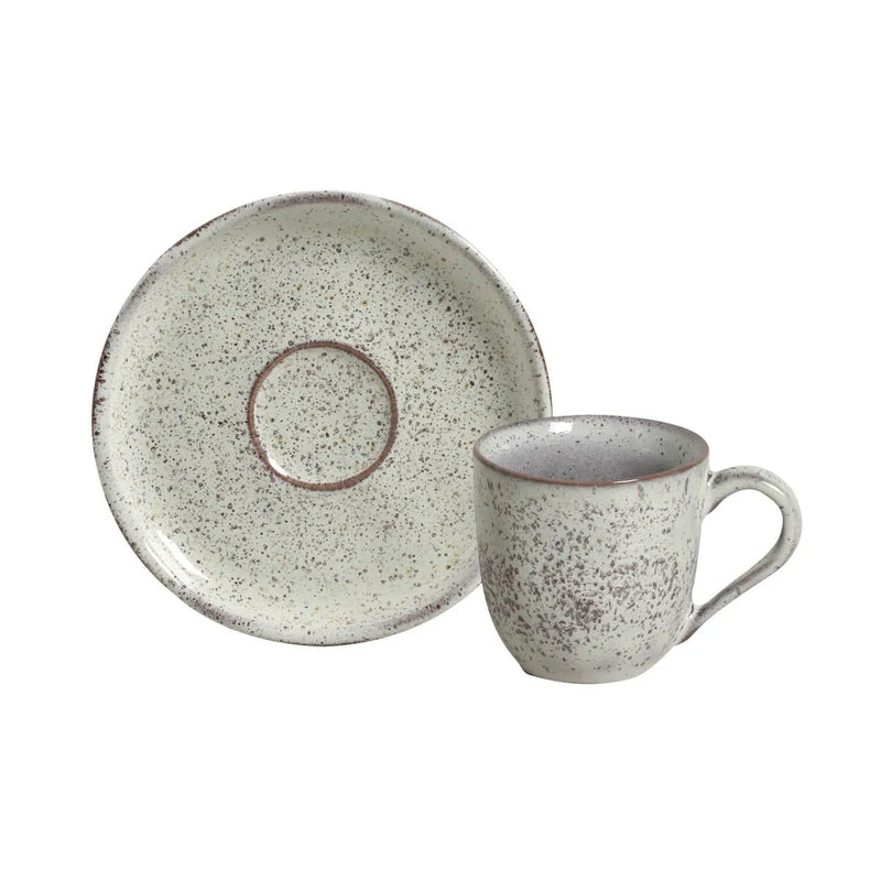 Porto Brasil Coffee Cup With Saucer Stoneware Pistache ( Case of 12)