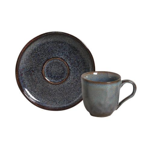 Porto Brasil Coffee Cup With Saucer Stoneware Titanium ( Case of 12)