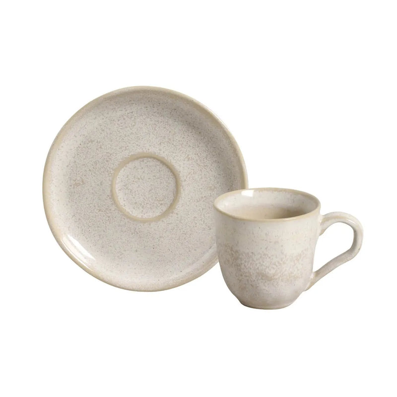 Porto Brasil Coffee Cup With Saucer Stoneware Latte ( Case of 12)