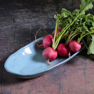 Porto Brasil Organic Deep Oval Platter 21.98oz Stoneware Breeze ( Case of 12)
