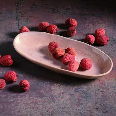 Porto Brasil Organic Deep Oval Platter 21.97" Stoneware Litchi ( Case of 12)
