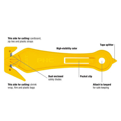Pacific Handy Cutter EZST( 616ezst) Yellow All-Purpose Cutter with Two-Sided Enclosed Blade