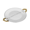 Hand-Hammered Copper & Stainless Steel Tawa with Ornate Brass Handles – Double Sheet Serveware Platter