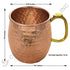 Solid Copper Moscow Mule Mug with Hammered Finish and Vintage Brass Handle