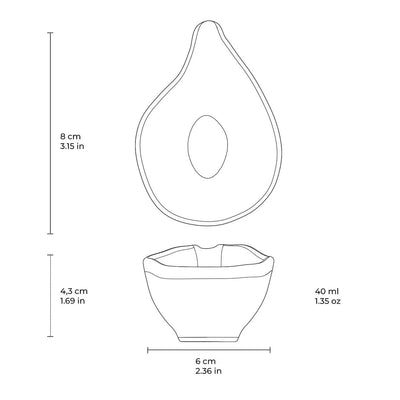 Porto Brasil Organic Teardrop 1.35" Stoneware Titanium ( Case of 12)