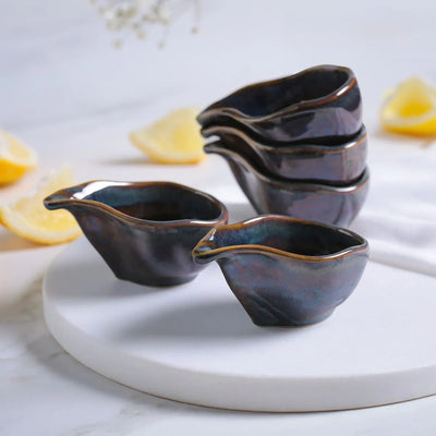 Porto Brasil Organic Teardrop 1.35" Stoneware Oceano ( Case of 12)