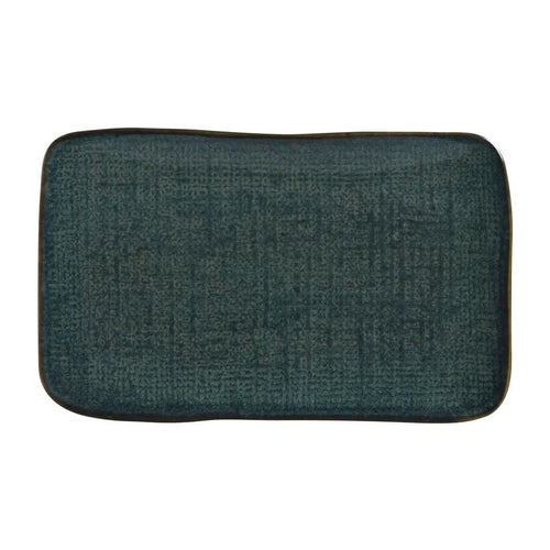 Porto Brasil Juta Rectangular Platter Stoneware Oceano ( Case of 12)