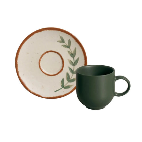 Porto Brasil Coup Coffee Cup With Saucer Stoneware Magari ( Case of 12)