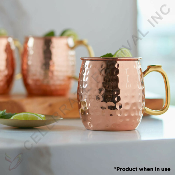 Moscow Mule Copper Mugs Set Of 2,4 Or 6 (Hammered Or Diamond Cut Finish)
