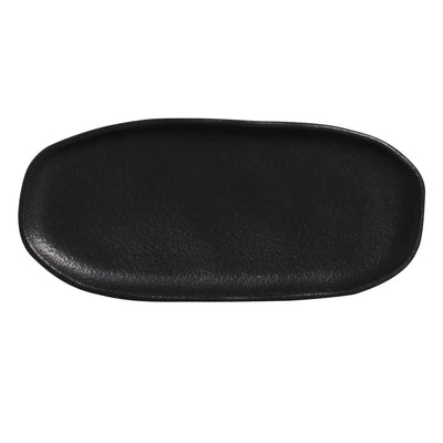 Porto Brasil Shallow Oval Platter Stoneware Matte Black ( Case of 12)