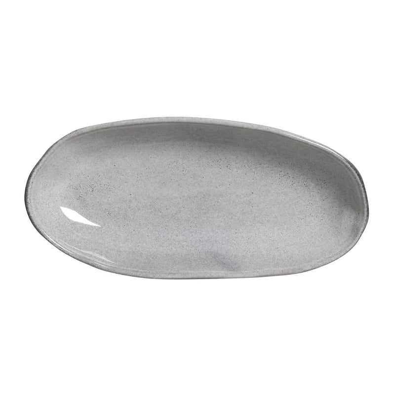 Porto Brasil Organic Deep Oval Platter 21.97" Stoneware Dust ( Case of 12)