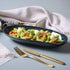 Porto Brasil Organic Deep Oval Platter 21.97" Stoneware Oceano ( Case of 12)