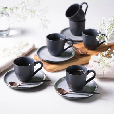 Porto Brasil Coffee Cup With Saucer Stoneware Dust ( Case of 12)