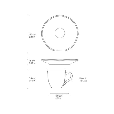 Porto Brasil Coffee Cup With Saucer Stoneware Pistache ( Case of 12)