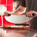 Professional pizza rocker knife with Sani-Safe handles