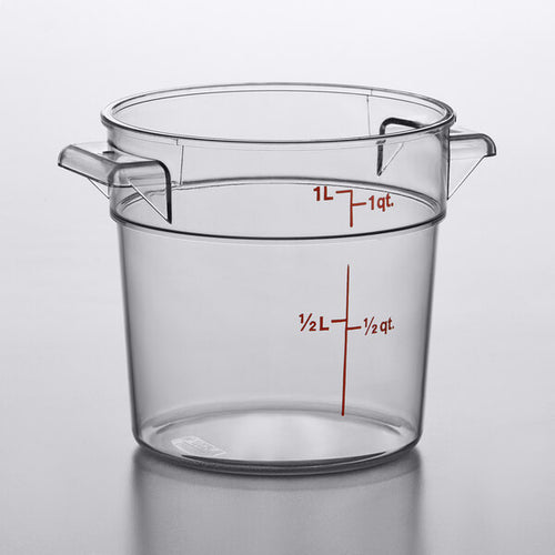 Cambro Camwear 1 Quart Round Food Storage Container Clear ( Case of 12 )